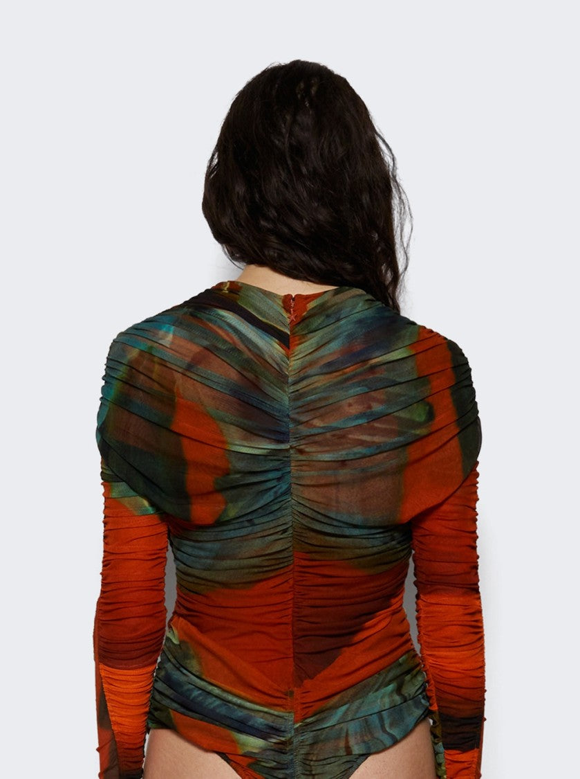 Mugler Archive Print Mesh Bodysuit
