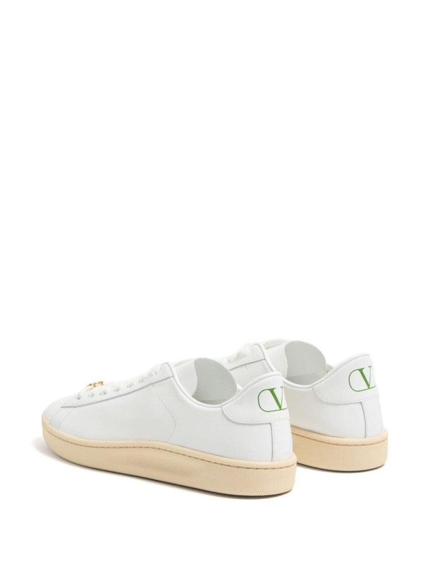 Valentino Garavani White Leather Flat Shoes