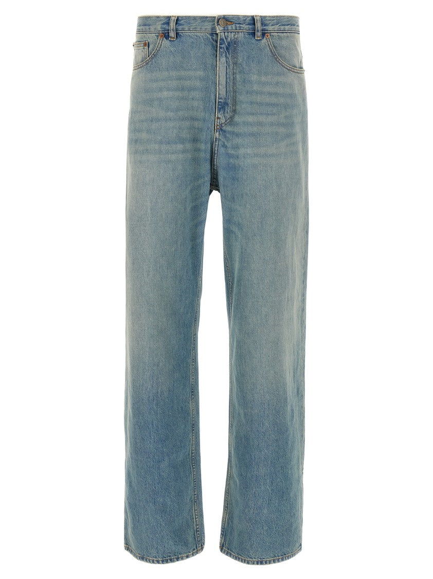 Valentino Garavani Stone-Washed Cotton Denim Jeans