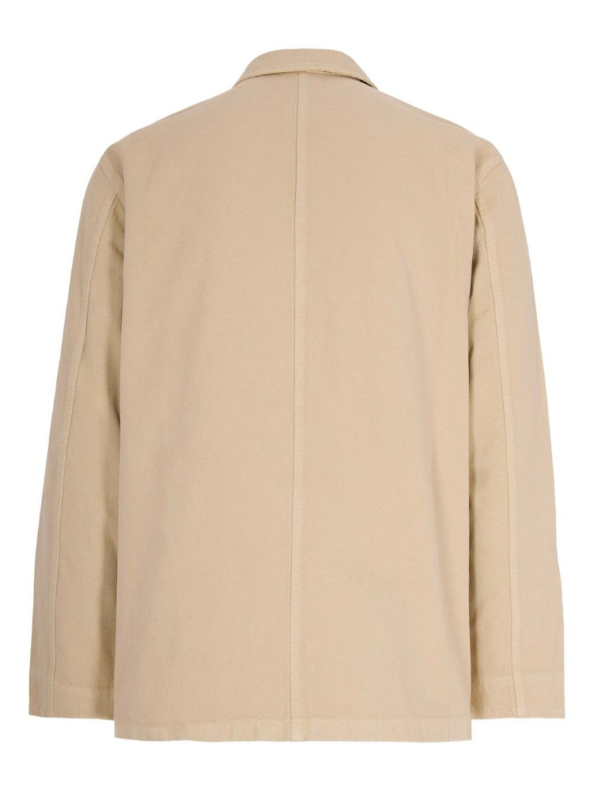A.P.C. Beige Jacket With Classic Collar And Minimalistic Design