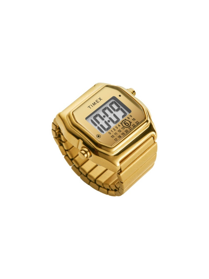 Timex X Mm6 By Maison Margiela Gold T80 Steel Digital Ring Watch