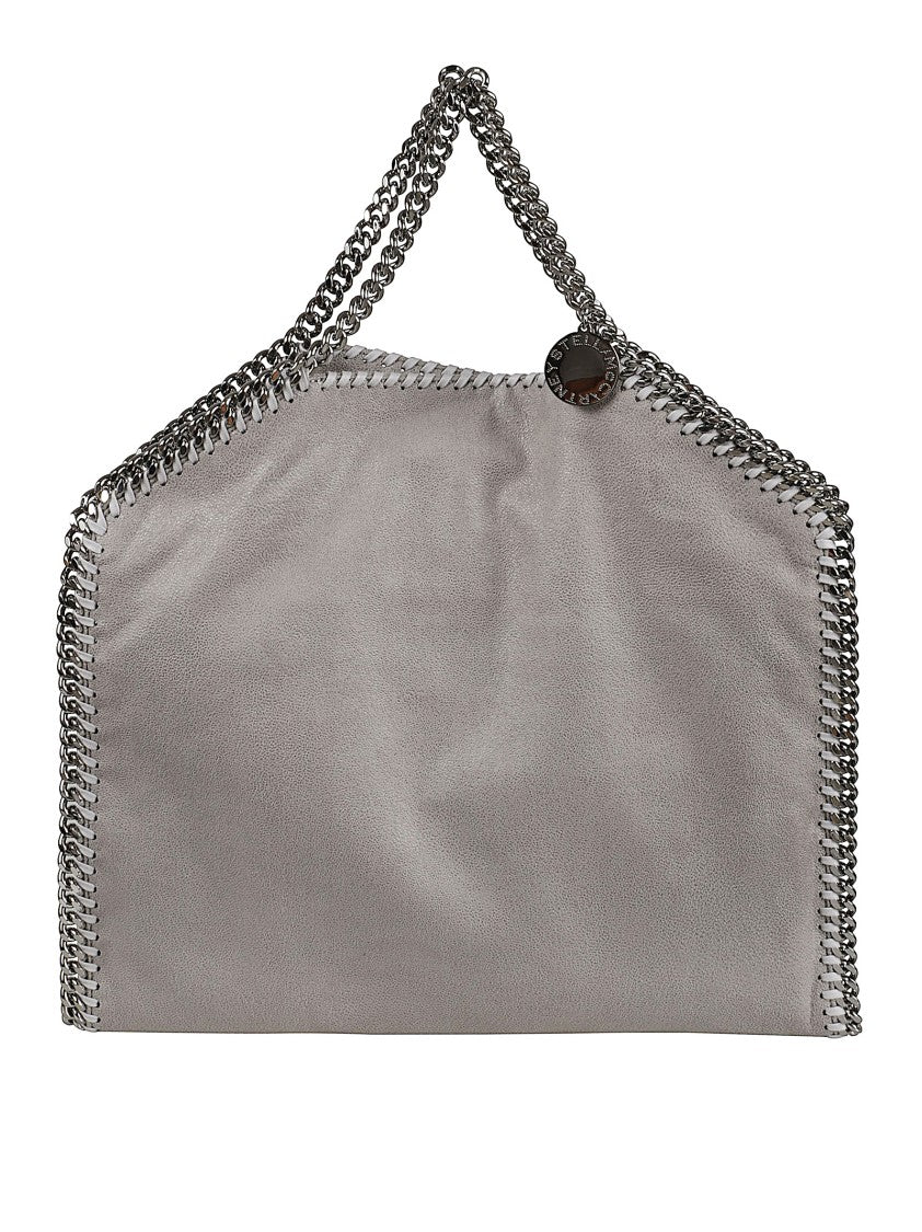 Stella Mccartney Slouchy Grey Handbag With Chain-Link Trim