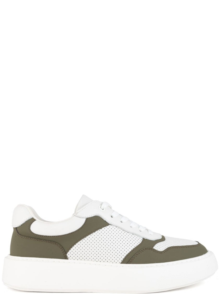 Sergio Moretti Textured Leather Trainers With Rubber Sole