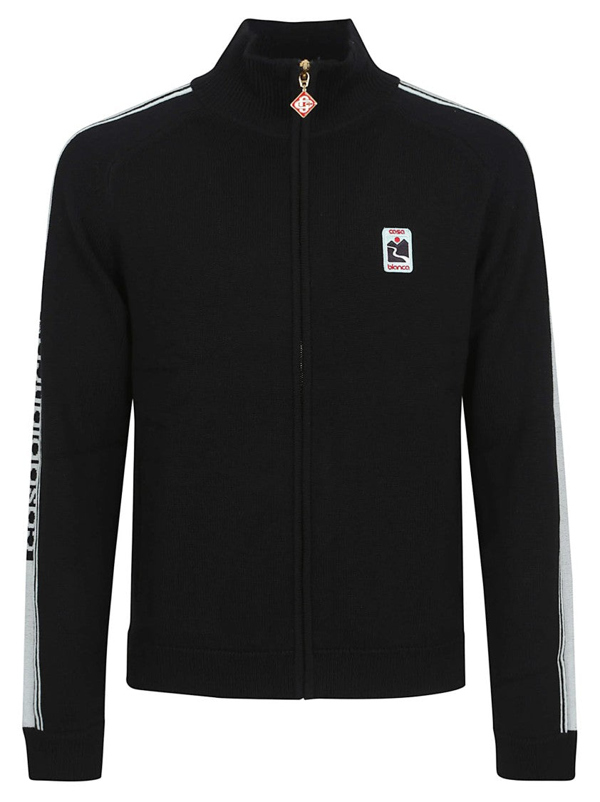 Casablanca Merino Wool Sweatshirt With High Collar