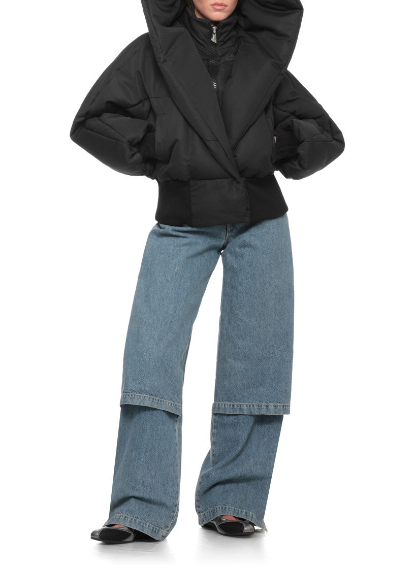 The Attico Shawl Collar Bomber Jacket With Layered Padded Design