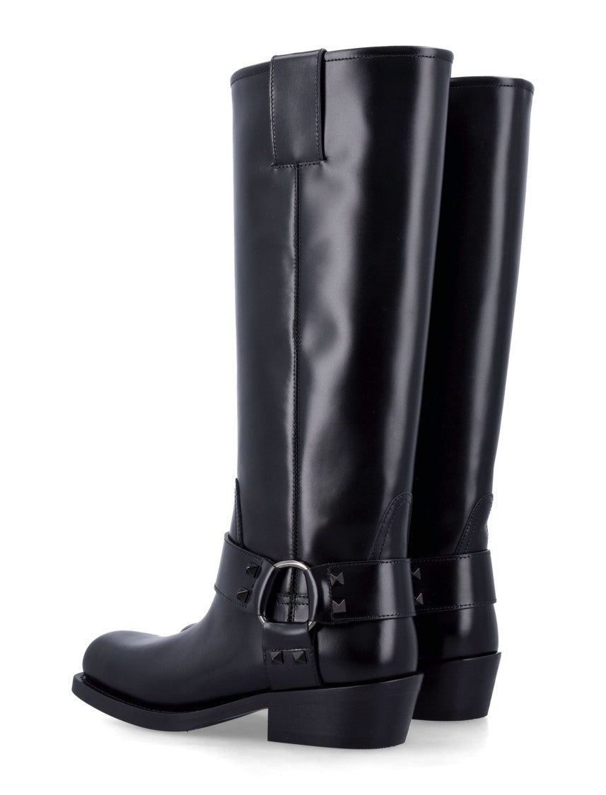 Valentino Rockstud Biker Boot