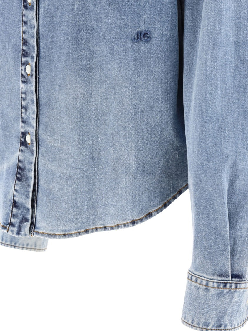 Jacob Cohen Light Blue Shirt With Unique Cut-Out