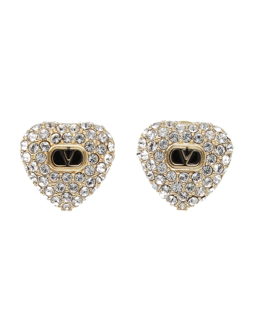 Valentino Garavani Heart-Shaped Earrings With Swarovski Crystals