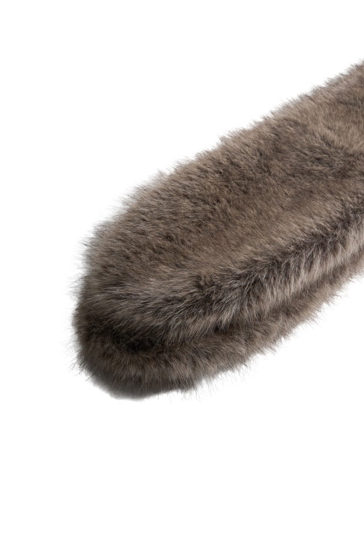 Ottod'ame Reversible Faux Fur Scarf With Rounded Edges