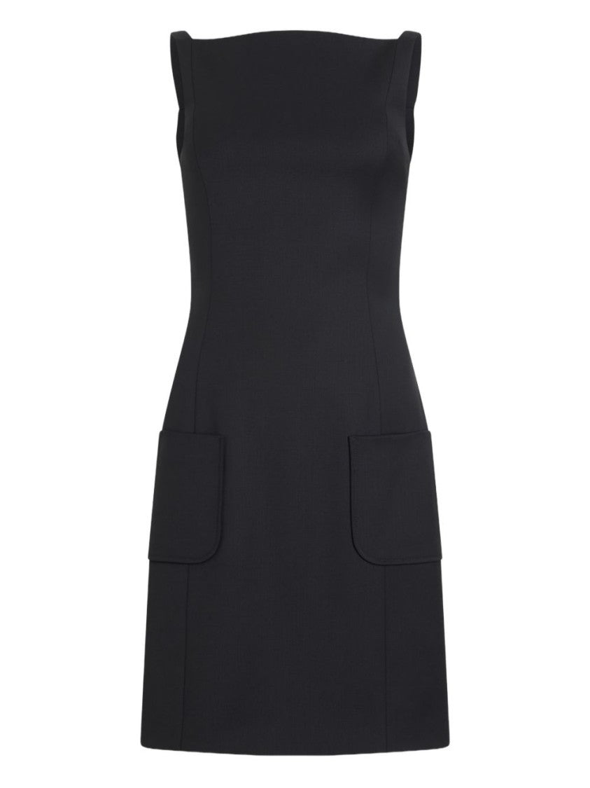 Patou Black Silk And Nylon Slip Dress