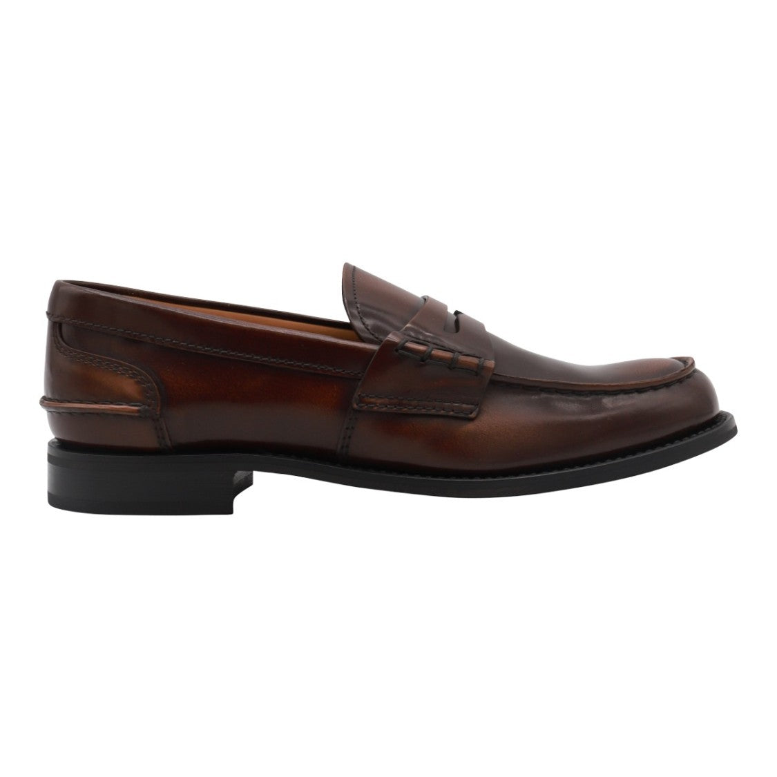 Church's Classic Loafer Flat Shoes With Polished Finish And Decorative Strap