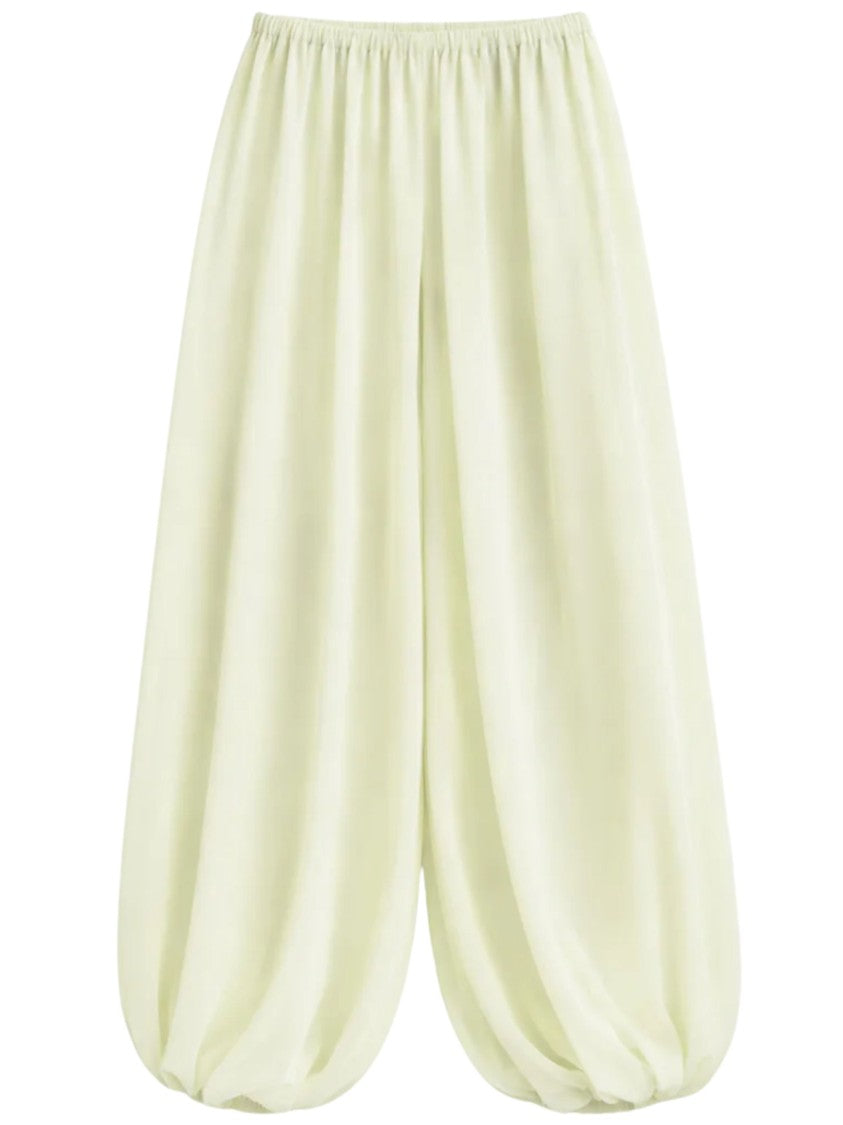The Frankie Shop Yellow Balloon Design Sheer Fabric Wide-Leg Pants