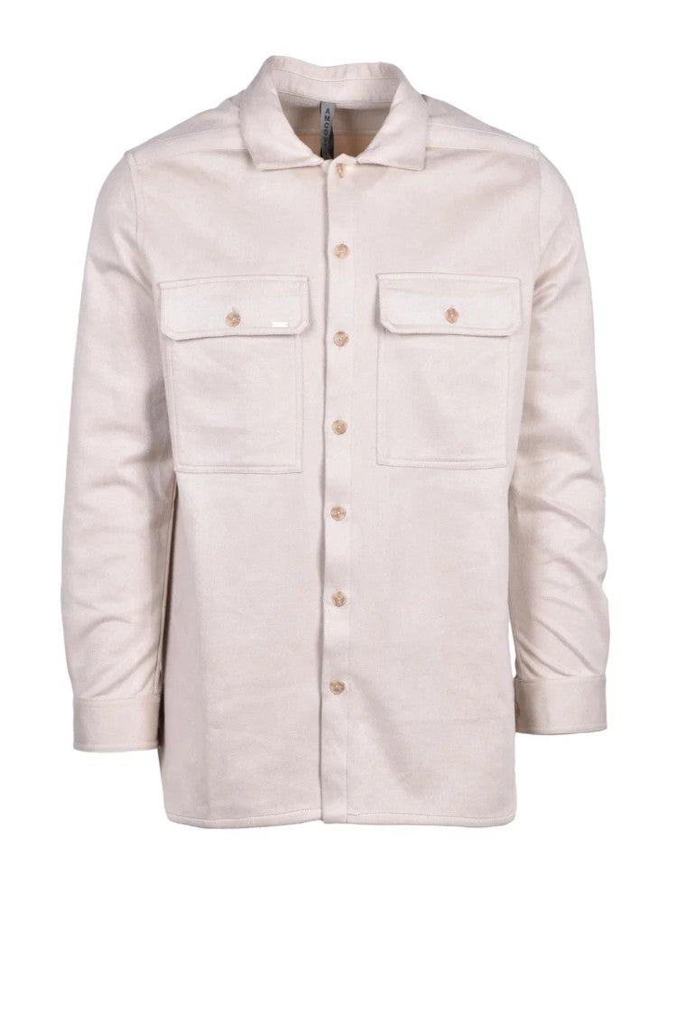 A.M.Couture Beige Button-Down Shirt With Chest Pockets