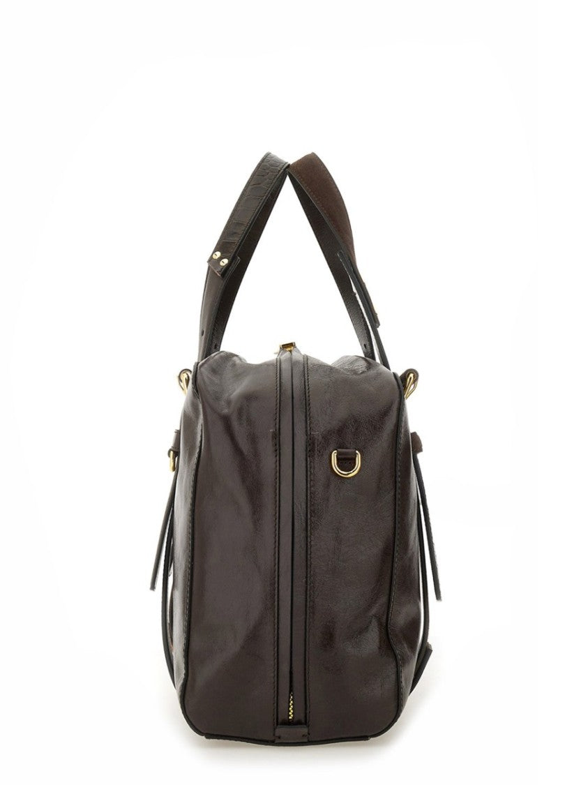 Moschino Structured Leather Handbag