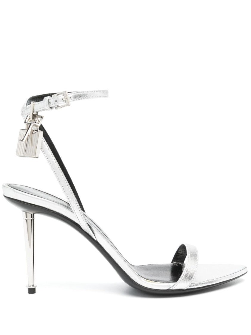 Tom Ford Silver Heels With Ankle Strap