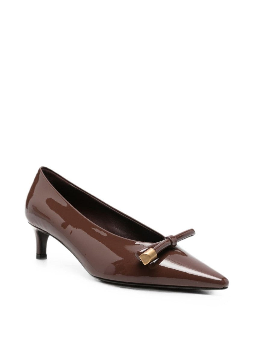 Roberto Festa Patent Leather Kitten Heel Pumps - Brown