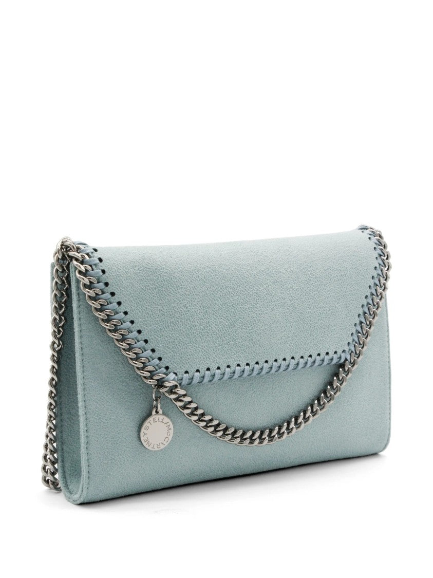 Stella Mccartney Textured Polyester Clutch With Silver Chain Strap