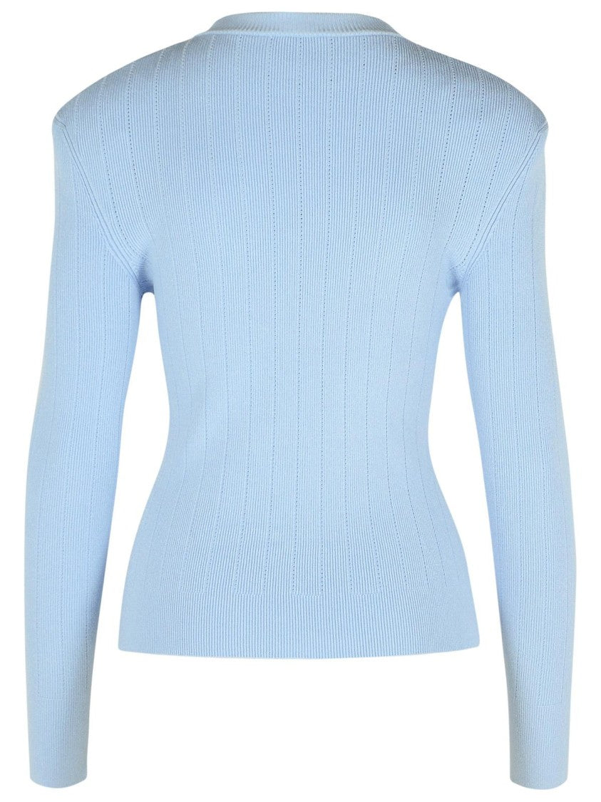 Balmain Light Blue Viscose Blend Sweater