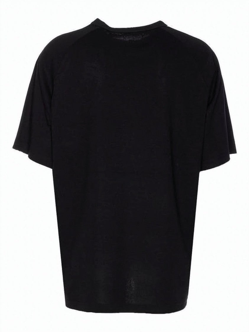 Y-3 Black Short-Sleeve T-Shirt With Triple Stripe Detail