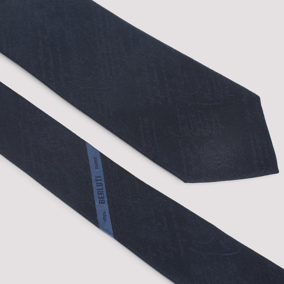 Berluti Black Silk Tie With Subtle Embossed Pattern