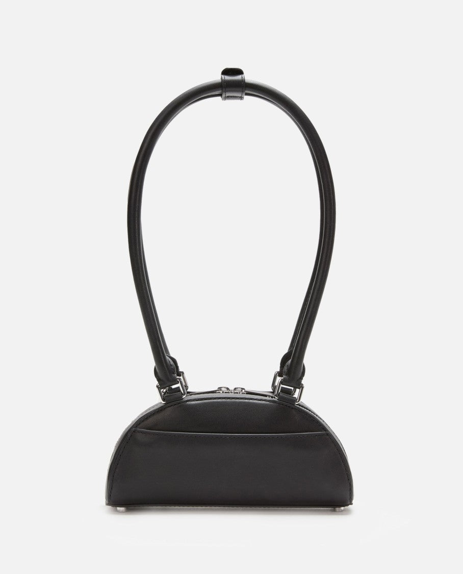 Self-Portrait Black Leather Mini Shoulder Bag With Charm