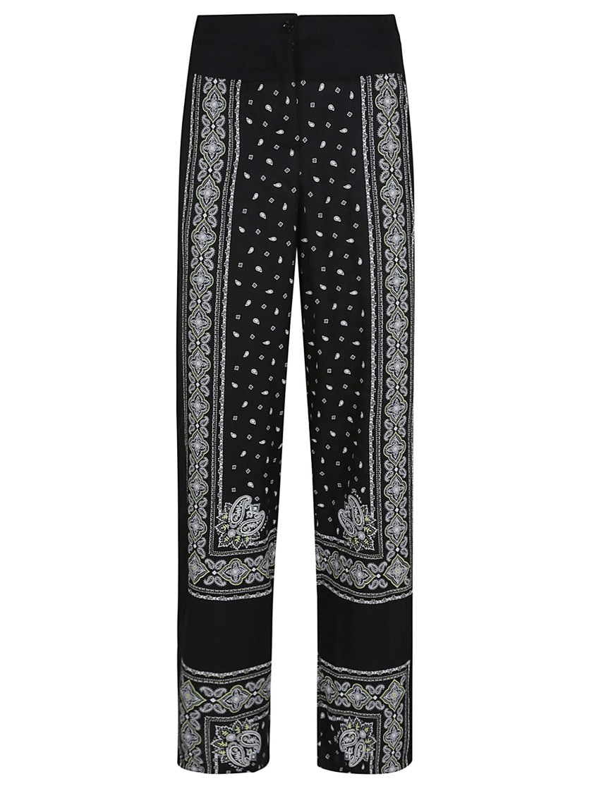 Pinko Wide Leg Trousers With Paisley Patterns