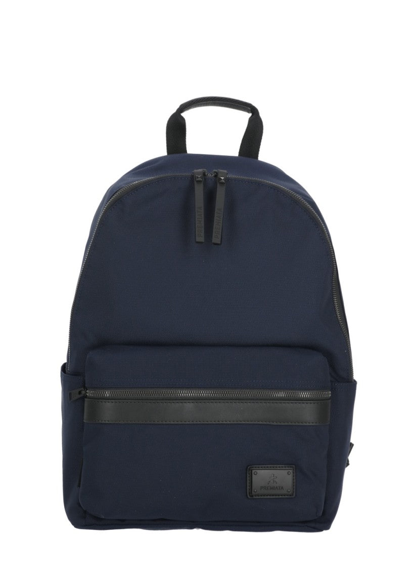 Premiata Structured Blue Premiata Backpack With Multiple Compartments