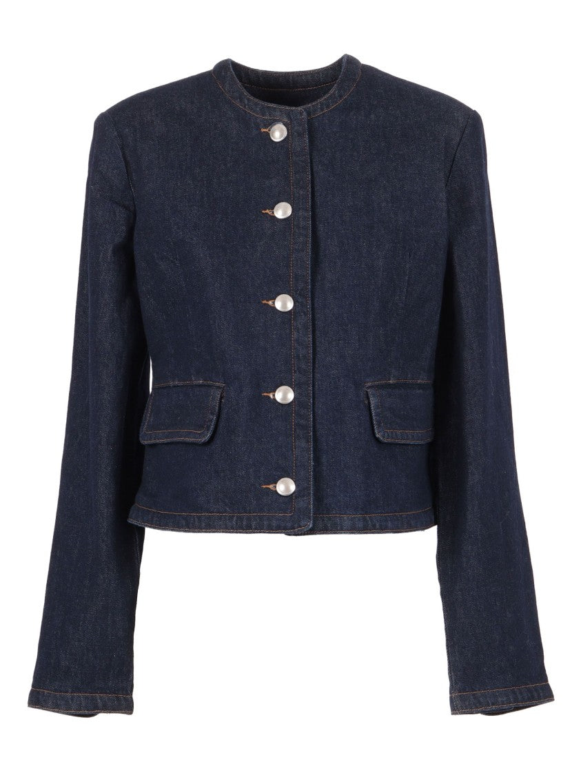 7 For All Mankind Lady Jacket Smoove With Exposed Buttons