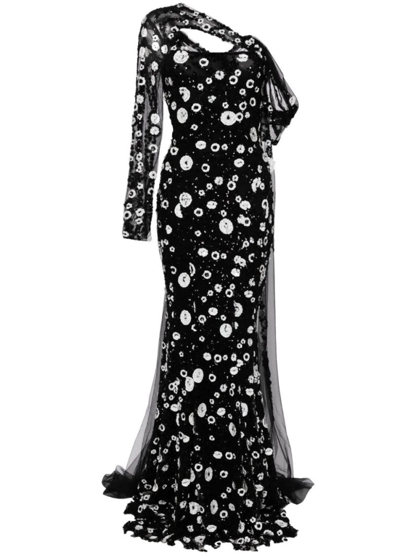 Saiid Kobeisy Tulle One-Shoulder Sleeve, Dress