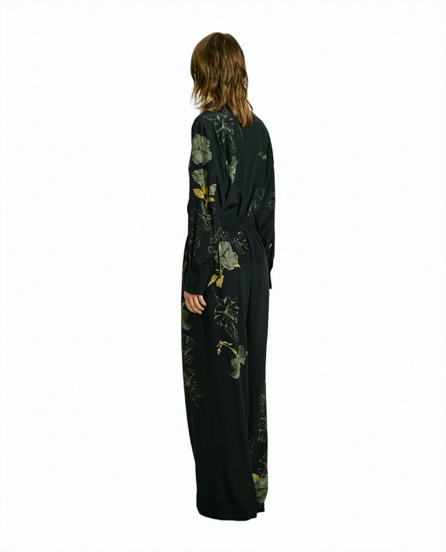 Momonì Baniwa Crêpe De Chine Botanical Print Wide-Leg Pants