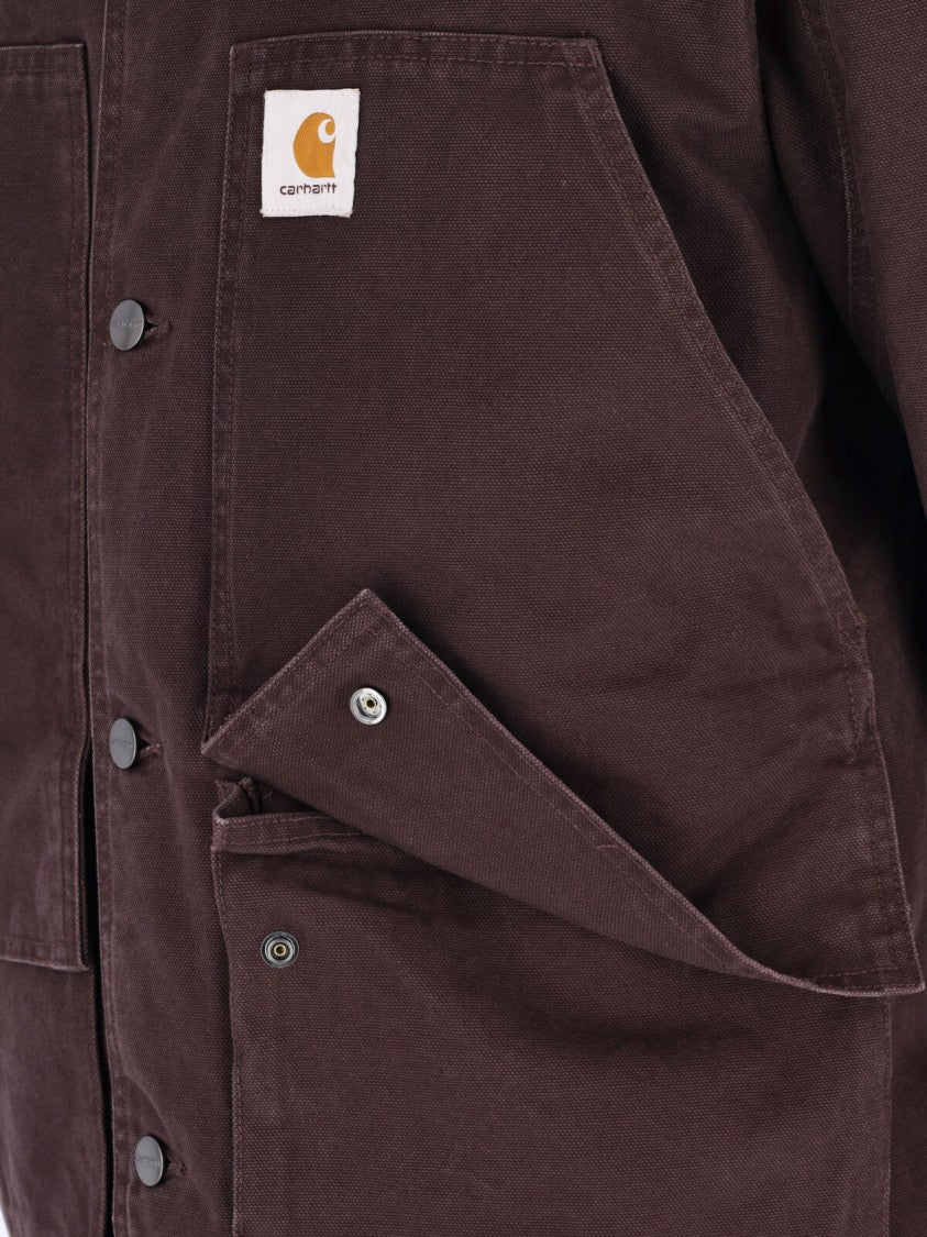 Carhartt Wip Brown Lander Velvet-Collar Cotton Jacket