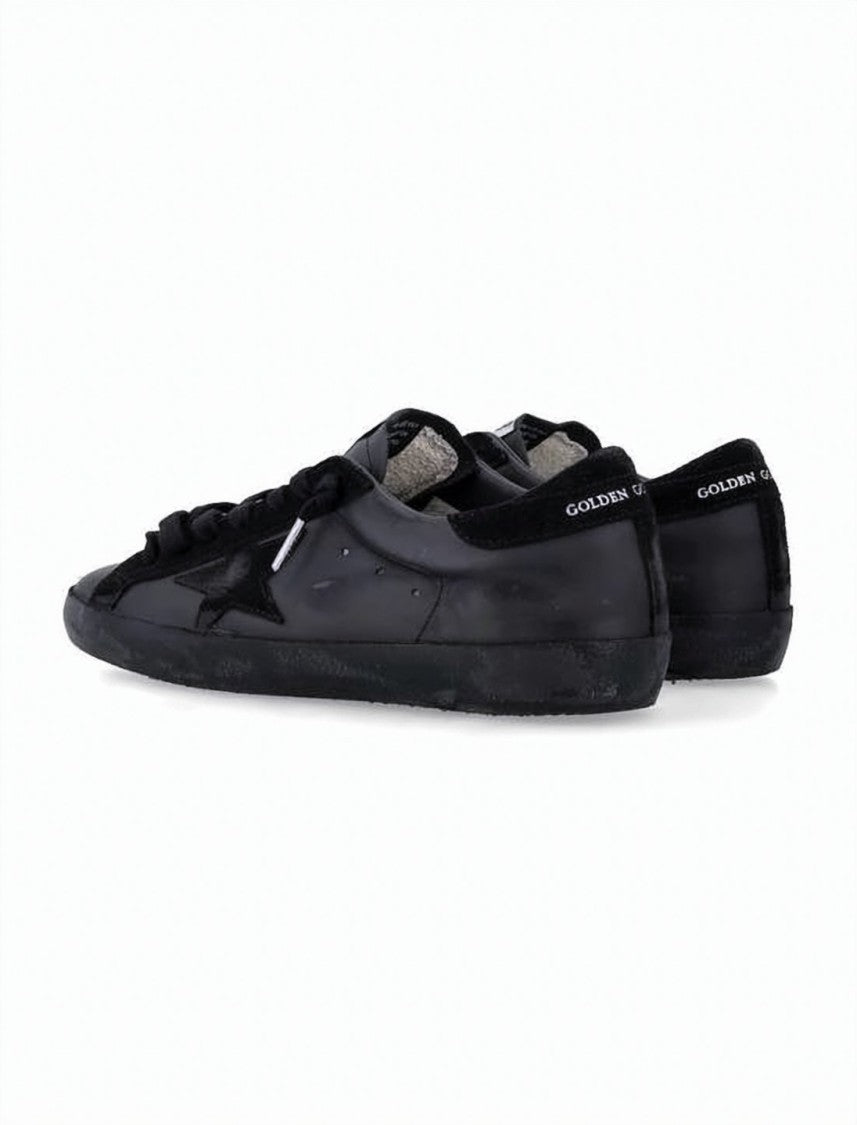 Golden Goose Low-Top Black Leather Sneakers With Subtle Star Detail