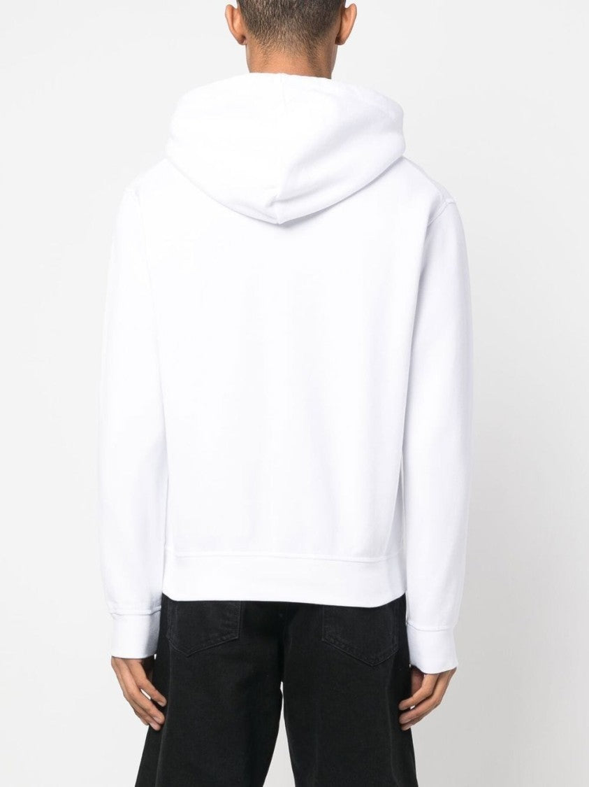 Dsquared2 White Hooded Sweatshirt With Central Icon Logo
