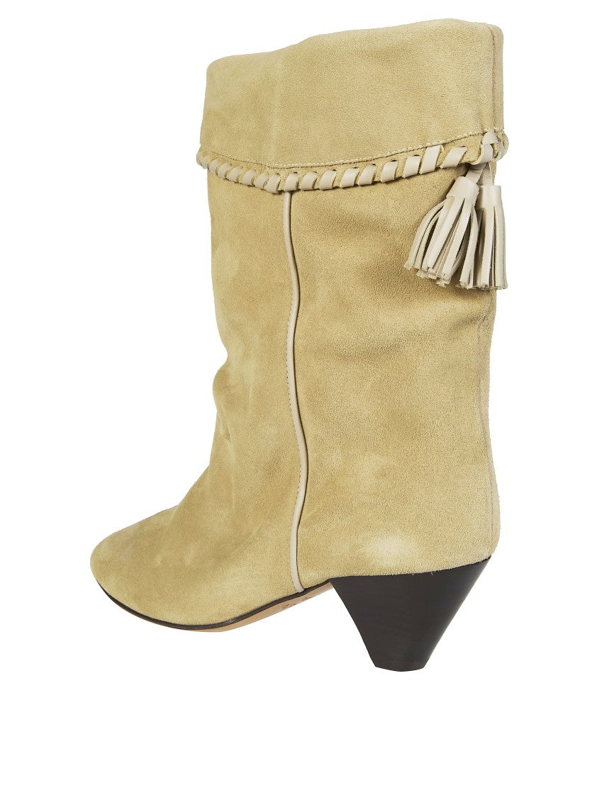 Isabel Marant Dalby Slouchy Suede Tassel Boots