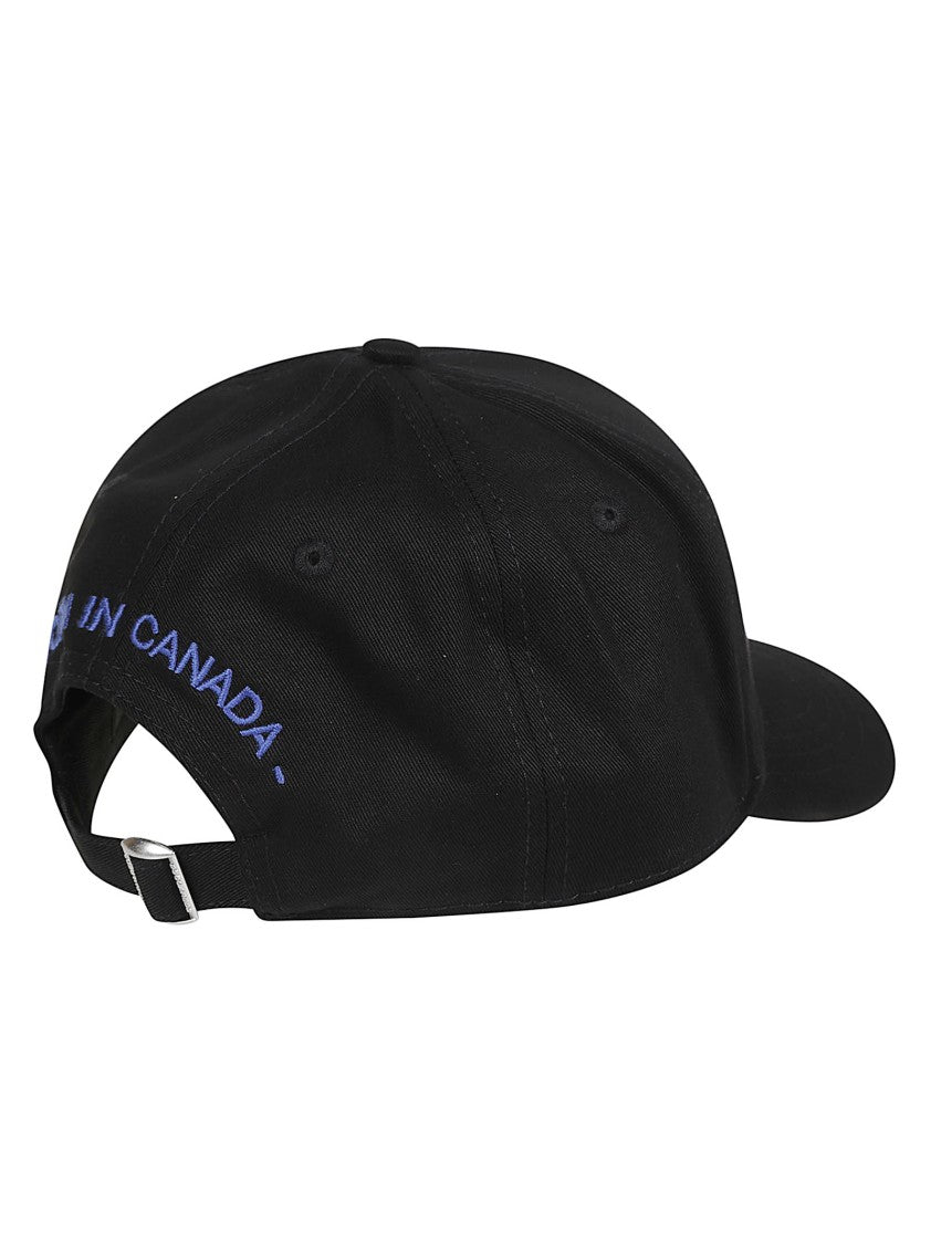 Dsquared2 Black Cotton Embroidered Logo Baseball Cap