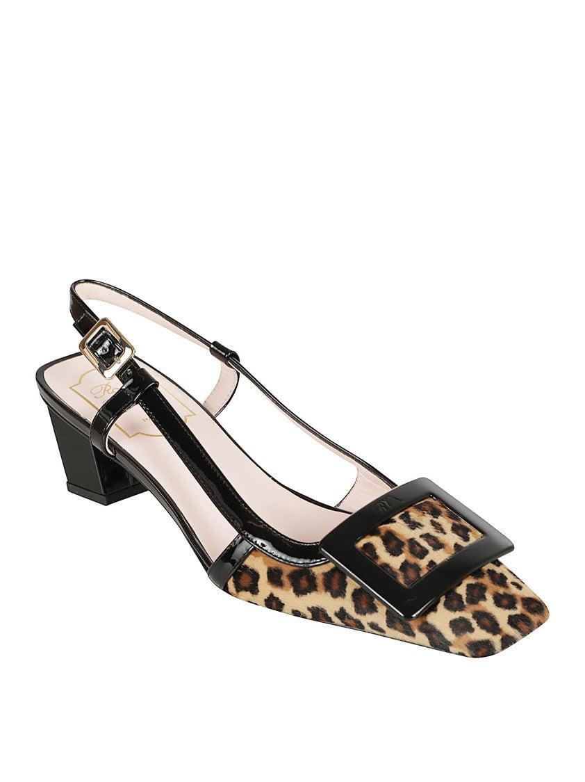 Roger Vivier Slingback Pumps In Leopard Print Pony Skin