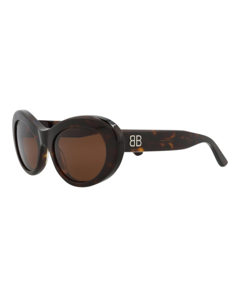 Balenciaga Round-Frame Tortoiseshell Sunglasses With Saddle Nose Bridge