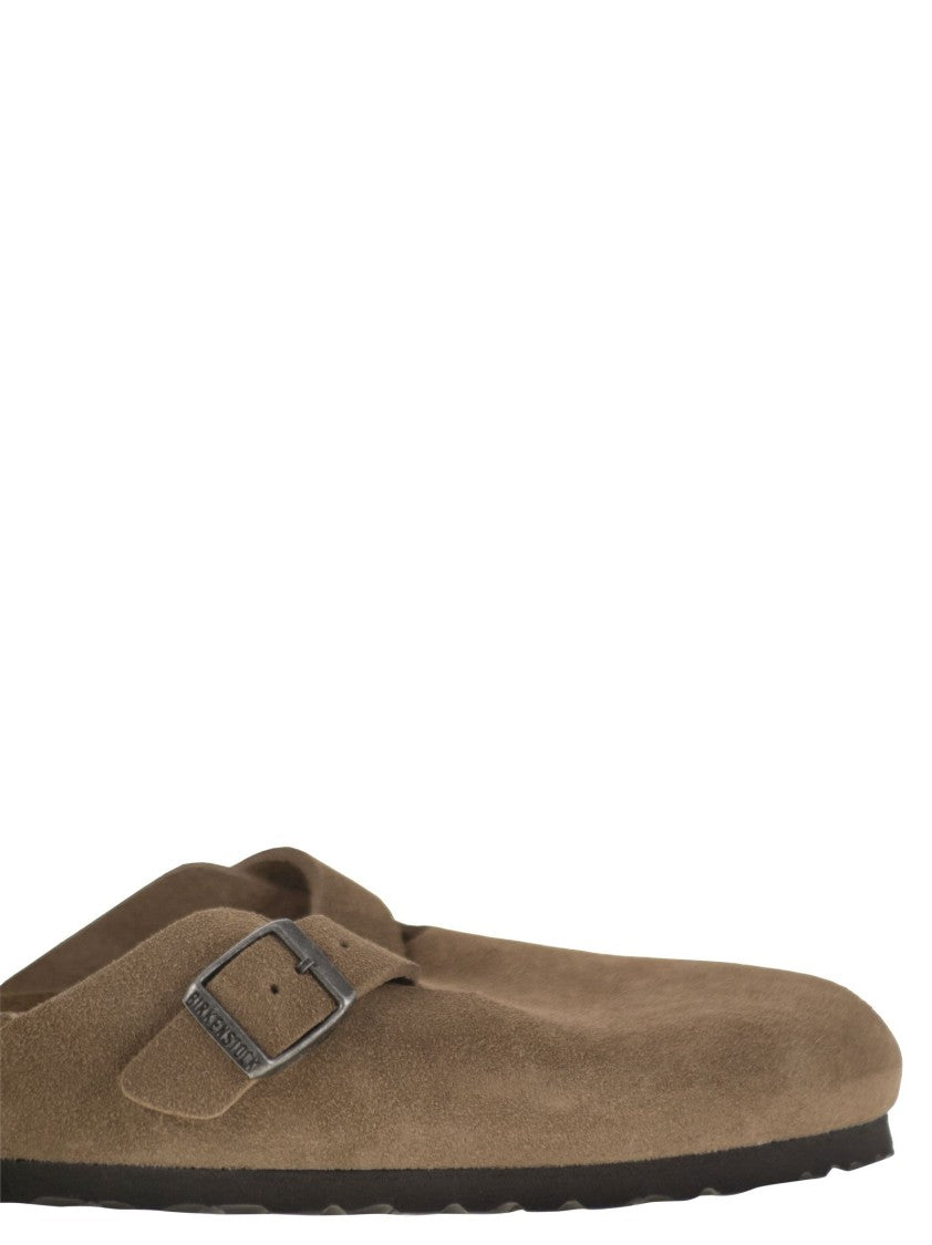 Birkenstock Classic Suede Sabot With Adjustable Buckle