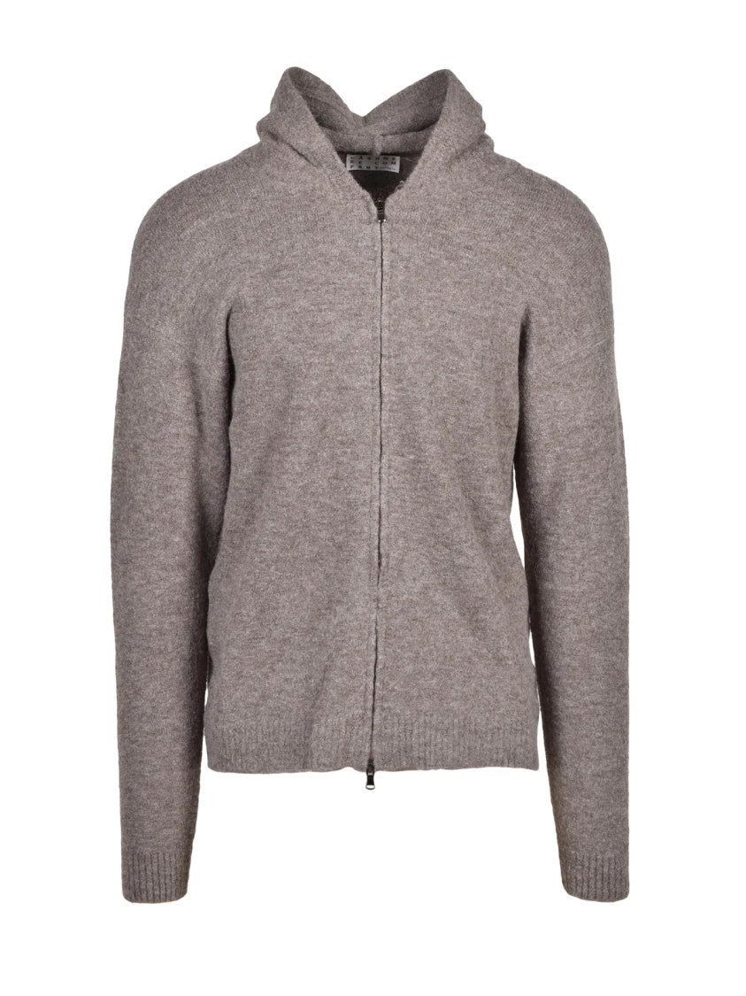 Cashmere Company P. Zip-Up Cardigan In Cashmere-Acrylic Blend With Hood