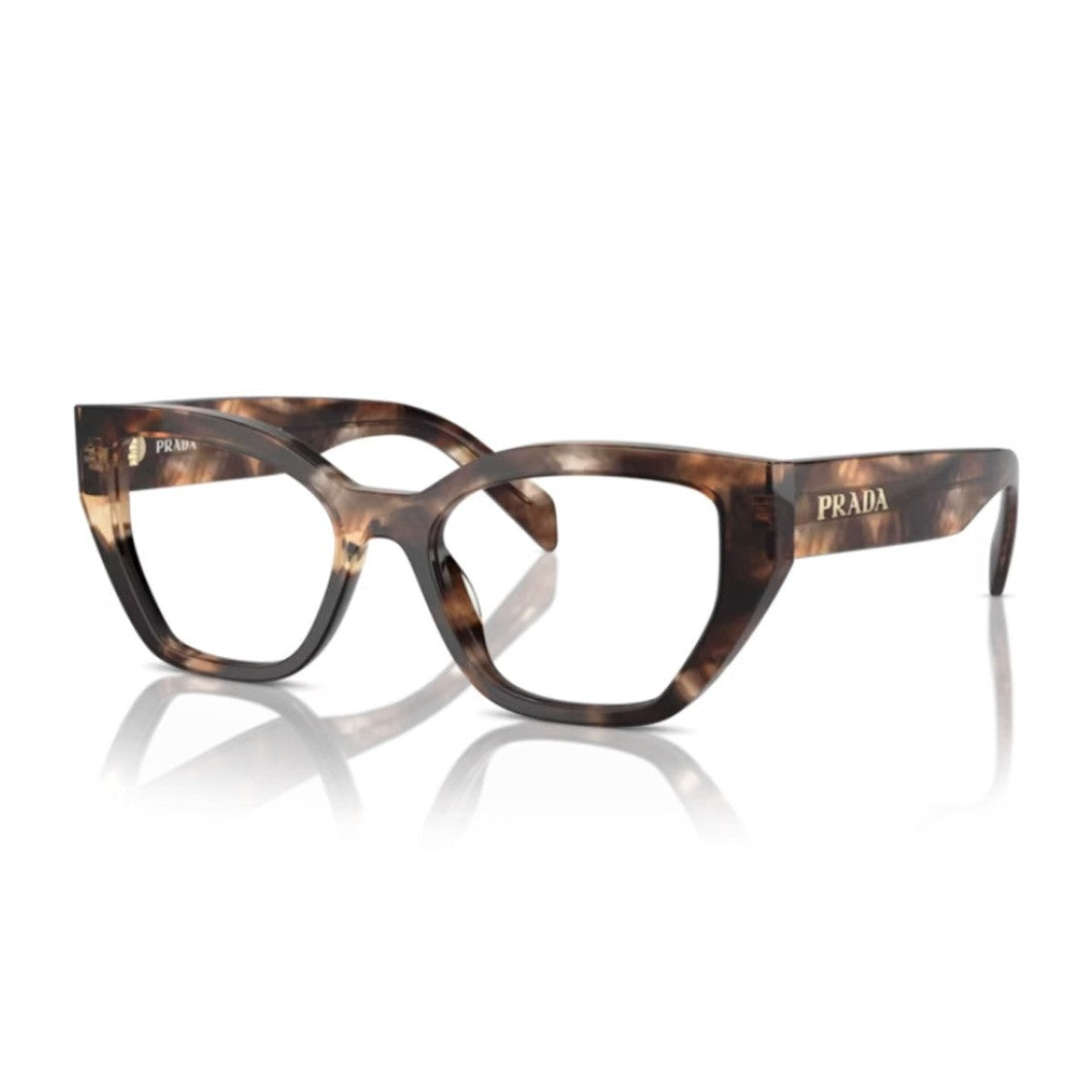 Prada Caramel Tortoiseshell Pr A16v Cat-Eye Eyeglasses
