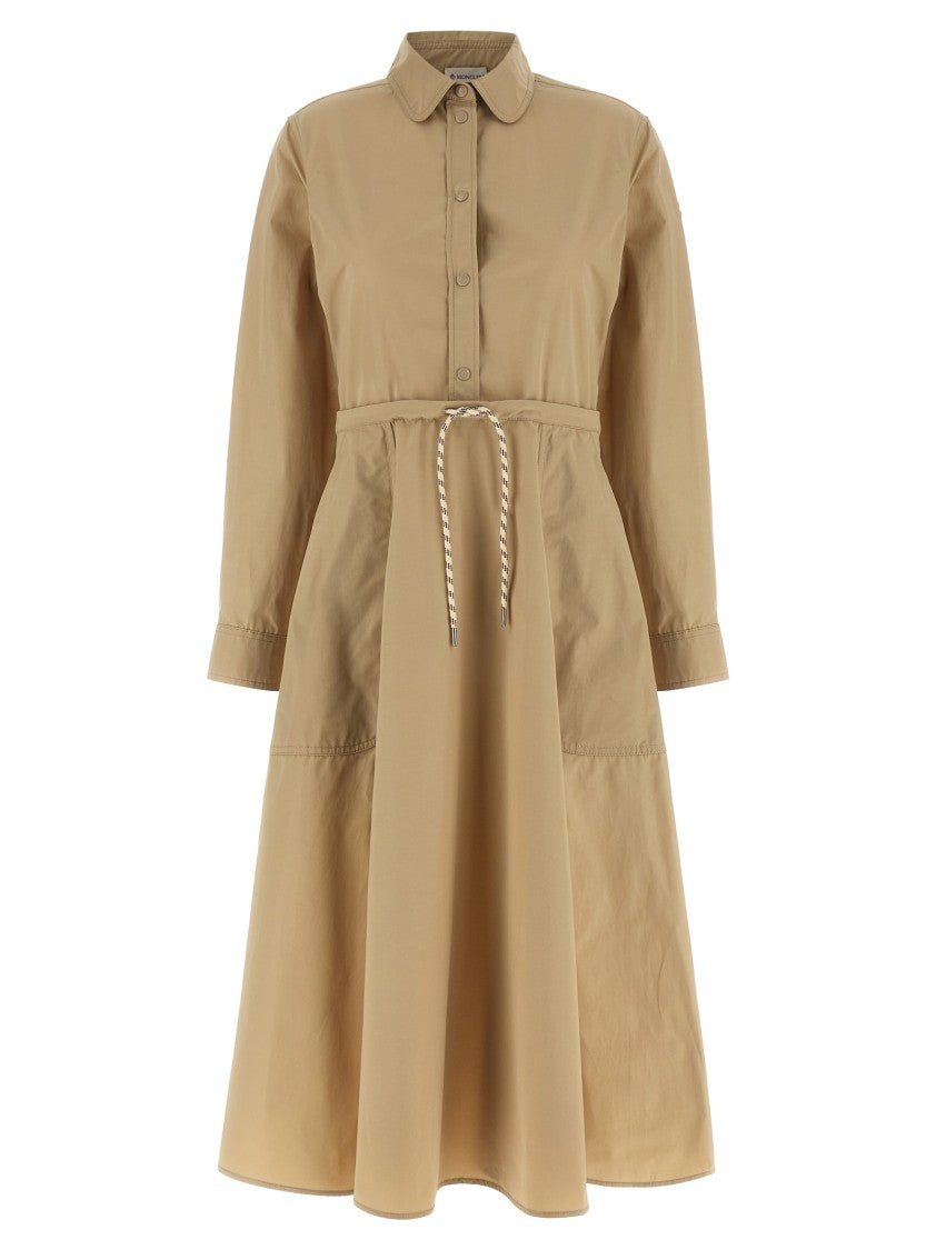 Moncler Structured Midi Dress With Hourglass Silhouette