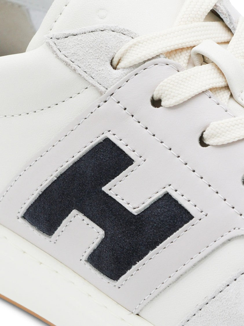 Hogan Off-White Low-Top Suede Accent Sneakers
