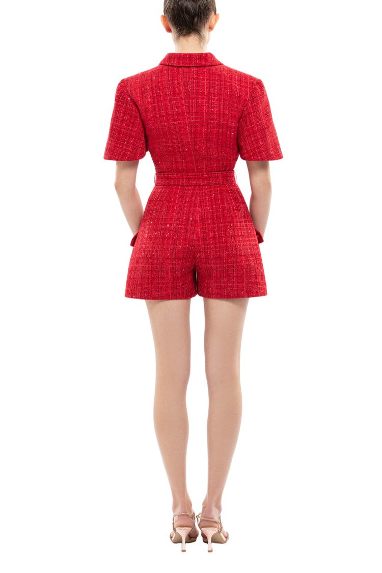 Saiid Kobeisy Tweed Short Jumpsuit