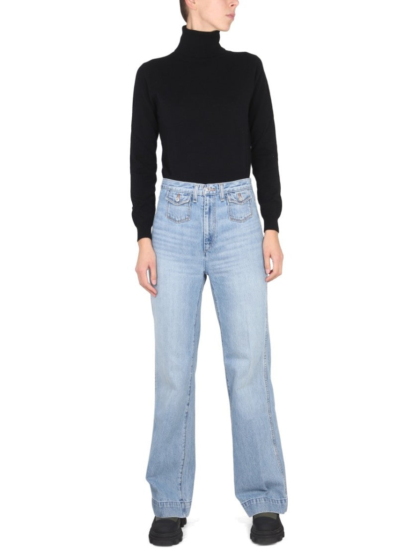 Ballantyne Fitted Long-Sleeve Turtleneck With Cross-Neck Design