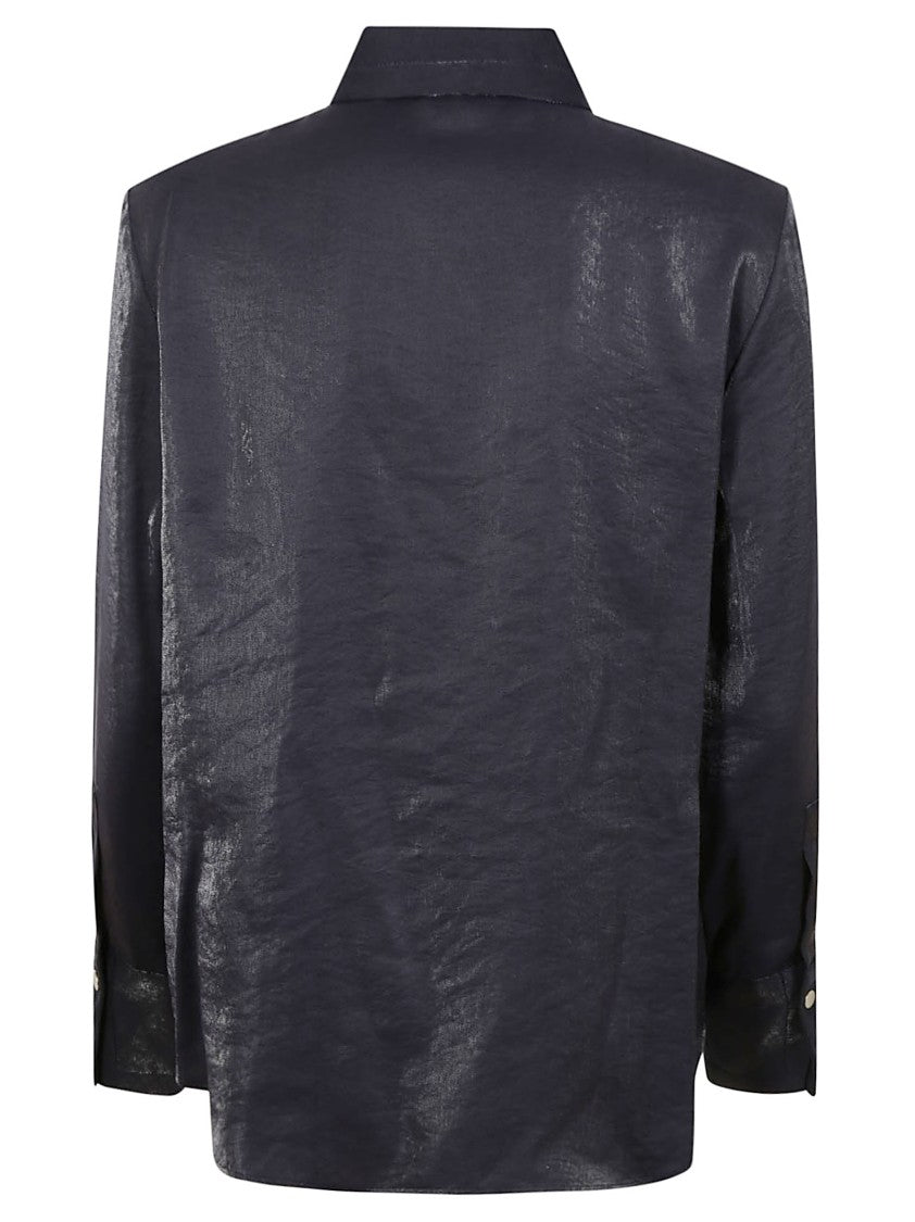 Glanshirt Structured Black Shirt With Classic Button-Up Design