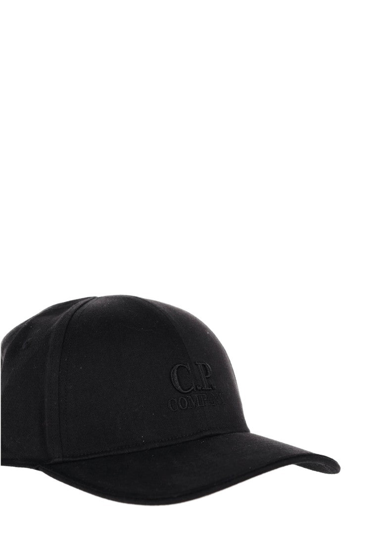 C.P. Company Black Cotton Gabardine Baseball Hat