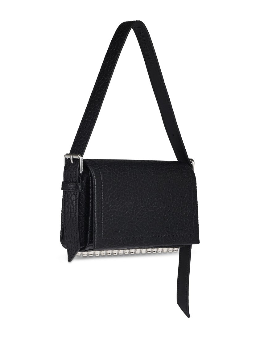 Alexander Wang Slim Flap Bag With Textured Exterior And Metallic Accents