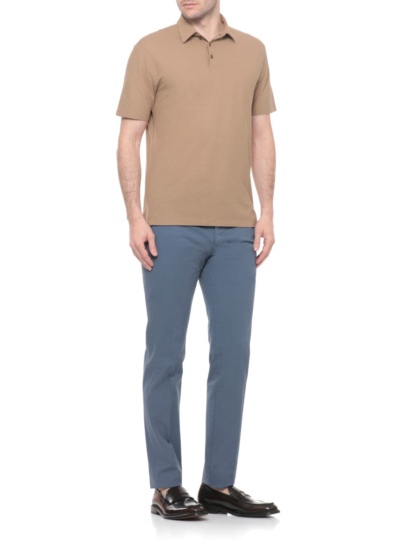 Zanone Beige Cotton Polo Shirt