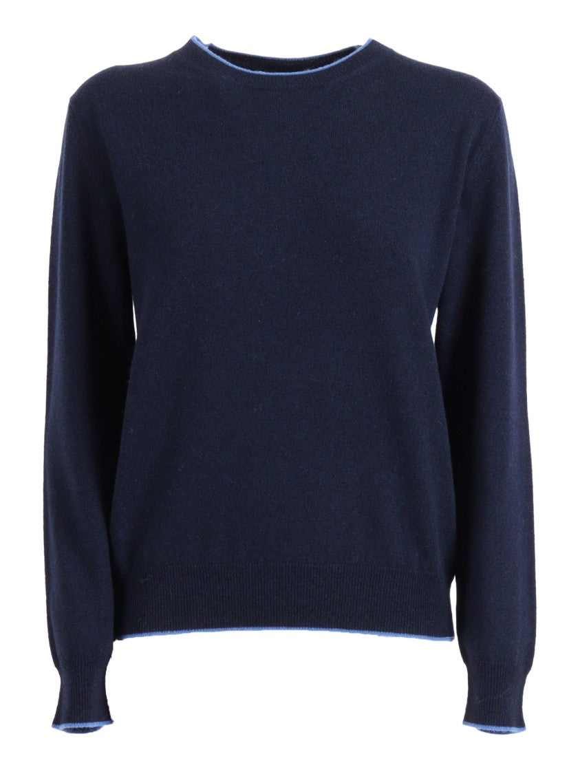 Kangra Cashmere Crew Neck Contrast Trim Sweater
