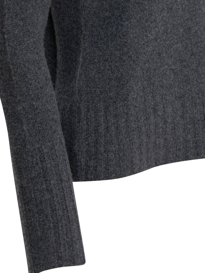 Drumohr Slightly Cropped Cashmere Knit Sweater With Turtleneck
